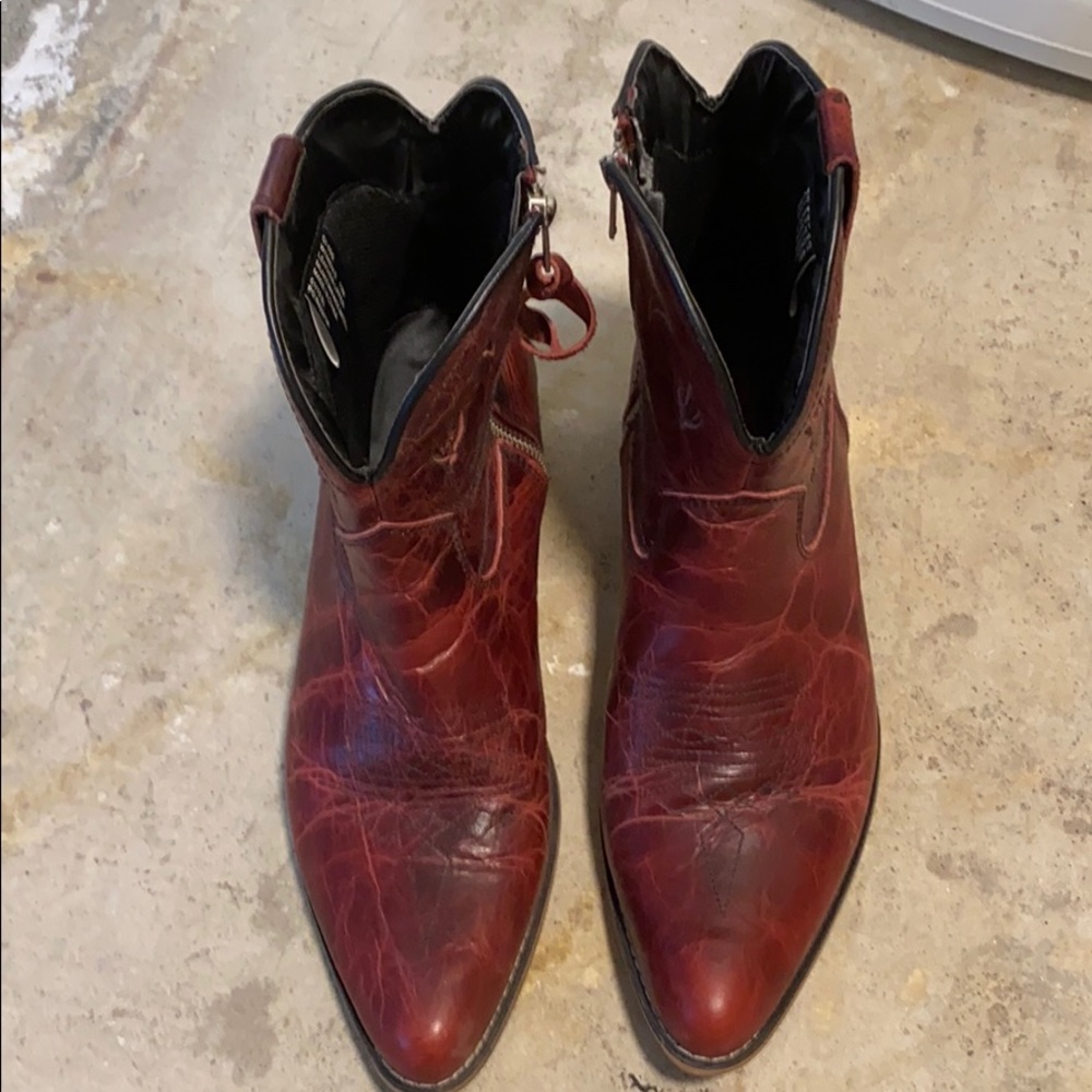 Red Leather Booties
